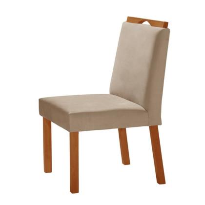 Imagem de Conjunto Sala de Jantar Madeira Maciça Mesa Floripa 120x80cm Tampo de Vidro Retângular Off White com 4 Cadeiras Pérola