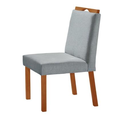 Imagem de Conjunto Sala de Jantar Madeira Maciça Mesa Floripa 120x80cm Tampo de Vidro Retângular Off White com 4 Cadeiras Pérola