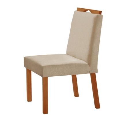 Imagem de Conjunto Sala de Jantar Madeira Maciça Mesa Floripa 120x80cm Tampo de Vidro Retângular Off White com 4 Cadeiras Pérola