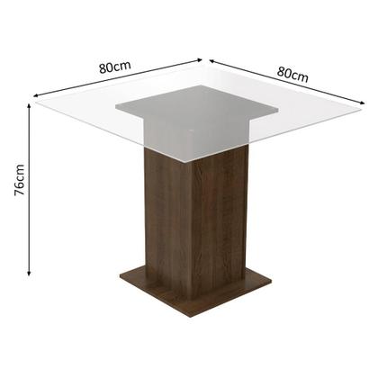 Imagem de Conjunto Sala de Jantar Madesa Aline Mesa Tampo de Vidro com 4 Cadeiras