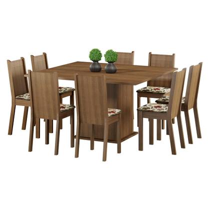 Imagem de Conjunto Sala de Jantar Madesa Clarice Mesa Tampo de Madeira com 8 Cadeiras