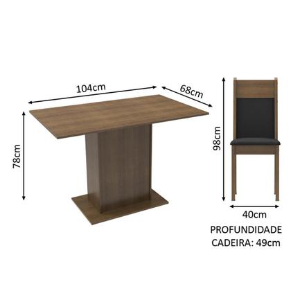 Conjunto Sala de Jantar Madesa Gabi Mesa Tampo de Madeira com 2 Cadeiras Imagem de Conjunto Sala de Jantar Madesa Gabi Mesa Tampo de Madeira com 2 Cadeiras