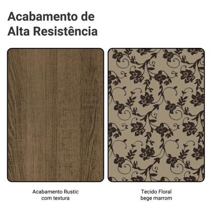 Conjunto Sala de Jantar Madesa Luana Mesa Tampo de Madeira com 4 Cadeiras - Rustic/Bege Marrom Imagem de Conjunto Sala de Jantar Madesa Luana Mesa Tampo de Madeira com 4 Cadeiras - Rustic/Bege Marrom