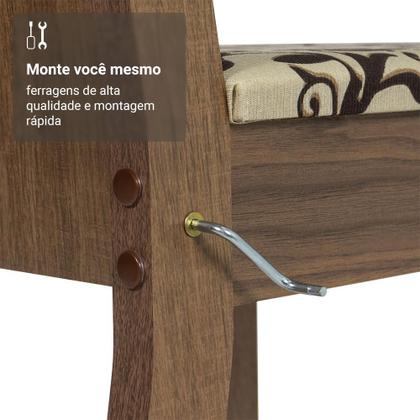 Conjunto Sala de Jantar Madesa Luana Mesa Tampo de Madeira com 4 Cadeiras - Rustic/Bege Marrom Imagem de Conjunto Sala de Jantar Madesa Luana Mesa Tampo de Madeira com 4 Cadeiras - Rustic/Bege Marrom