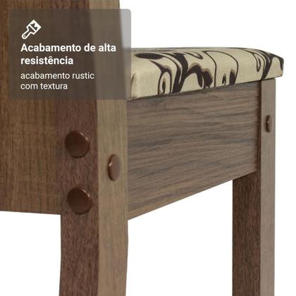 Conjunto Sala de Jantar Madesa Luana Mesa Tampo de Madeira com 4 Cadeiras - Rustic/Bege Marrom Imagem de Conjunto Sala de Jantar Madesa Luana Mesa Tampo de Madeira com 4 Cadeiras - Rustic/Bege Marrom