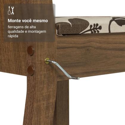 Conjunto Sala de Jantar Madesa Luana Mesa Tampo de Madeira com 4 Cadeiras - Rustic/Floral Hibiscos Imagem de Conjunto Sala de Jantar Madesa Luana Mesa Tampo de Madeira com 4 Cadeiras - Rustic/Floral Hibiscos