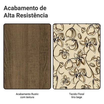 Conjunto Sala de Jantar Madesa Luana Mesa Tampo de Madeira com 4 Cadeiras - Rustic/Lírio Bege Imagem de Conjunto Sala de Jantar Madesa Luana Mesa Tampo de Madeira com 4 Cadeiras - Rustic/Lírio Bege