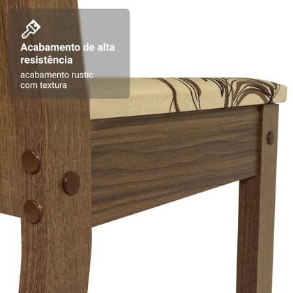 Conjunto Sala de Jantar Madesa Luana Mesa Tampo de Madeira com 4 Cadeiras - Rustic/Lírio Bege Imagem de Conjunto Sala de Jantar Madesa Luana Mesa Tampo de Madeira com 4 Cadeiras - Rustic/Lírio Bege
