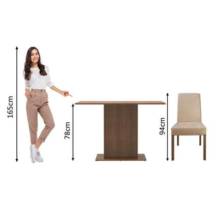 Imagem de Conjunto Sala de Jantar Madesa Manu Mesa Tampo de Madeira com 2 Cadeiras - Rustic/Imperial