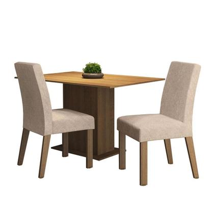 Imagem de Conjunto Sala de Jantar Madesa Manu Mesa Tampo de Madeira com 2 Cadeiras - Rustic/Imperial