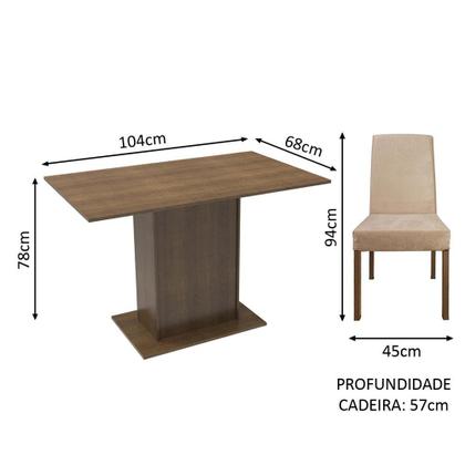 Imagem de Conjunto Sala de Jantar Madesa Manu Mesa Tampo de Madeira com 2 Cadeiras - Rustic/Imperial