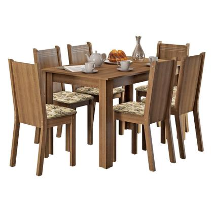 Conjunto Sala de Jantar Madesa Maris Mesa Tampo de Madeira com 6 Cadeiras Imagem de Conjunto Sala de Jantar Madesa Maris Mesa Tampo de Madeira com 6 Cadeiras