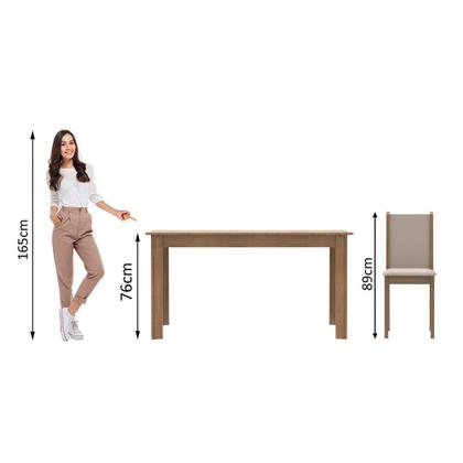 Conjunto Sala de Jantar Madesa Miriam Mesa Tampo de Madeira com 6 Cadeiras Imagem de Conjunto Sala de Jantar Madesa Miriam Mesa Tampo de Madeira com 6 Cadeiras