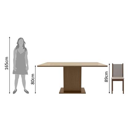 Conjunto Sala de Jantar Madesa Moscou Plus Mesa Tampo de Vidro com 6 Cadeiras Imagem de Conjunto Sala de Jantar Madesa Moscou Plus Mesa Tampo de Vidro com 6 Cadeiras