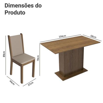 Imagem de Conjunto Sala de Jantar Madesa Talita Mesa Tampo de Madeira com 4 Cadeiras
