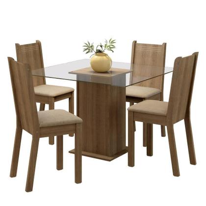 Imagem de Conjunto Sala de Jantar Maya Mesa 4 Cadeiras Madesa