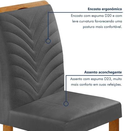 Imagem de Conjunto Sala de Jantar Mesa 100x79cm Tampo Dakota e 4 Cadeiras Carol