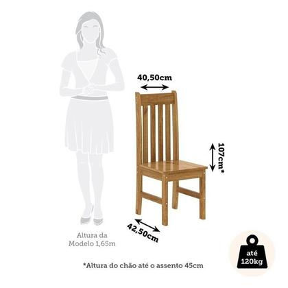 Imagem de Conjunto Sala de Jantar Mesa 120cm Retangular e 4 Cadeiras 100% Madeira Maciça Essen Espresso Móveis