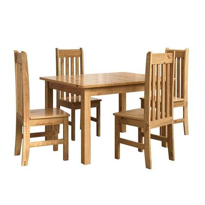 Imagem de Conjunto Sala de Jantar Mesa 120cm Retangular e 4 Cadeiras 100% Madeira Maciça Essen Espresso Móveis