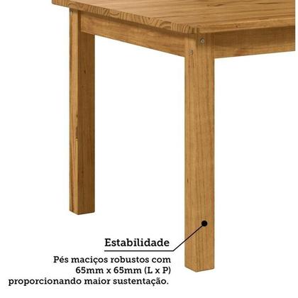 Imagem de Conjunto Sala de Jantar Mesa 120cm Retangular e 4 Cadeiras 100% Madeira Maciça Essen Espresso Móveis