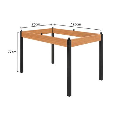 Imagem de Conjunto Sala de Jantar Mesa 120cm X 77cm Tampo Vidro com 4 Cadeiras Karina Preto Fosco / Bege