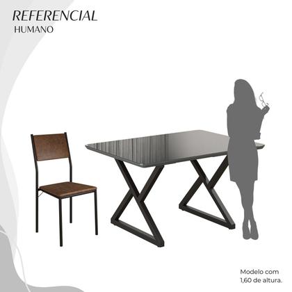 Imagem de Conjunto Sala de Jantar Mesa 120x90cm Base Império Tampo Mdf Laca com Vidro Florença