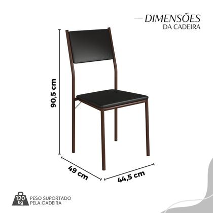 Imagem de Conjunto Sala de Jantar Mesa 120x90cm Base Império Tampo Mdf Laca com Vidro Florença