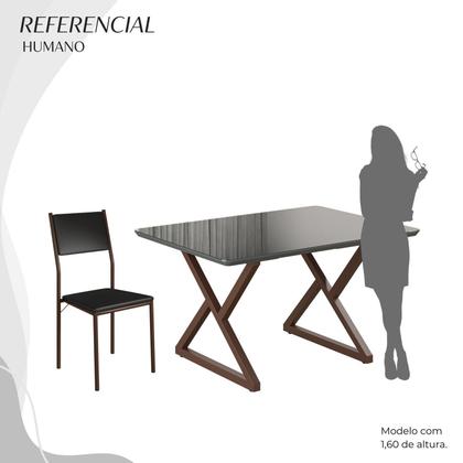 Imagem de Conjunto Sala de Jantar Mesa 120x90cm Base Império Tampo Mdf Laca com Vidro Florença