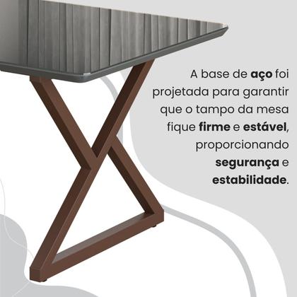 Imagem de Conjunto Sala de Jantar Mesa 120x90cm Base Império Tampo Mdf Laca com Vidro Florença