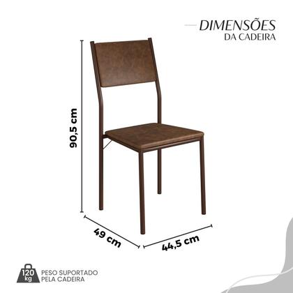 Imagem de Conjunto Sala de Jantar Mesa 120x90cm Base Império Tampo Mdf Laca com Vidro Florença