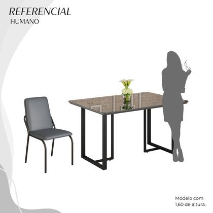 Imagem de Conjunto Sala de Jantar Mesa 120x90cm Base Lunna Tampo Mdf com Vidro Malibu