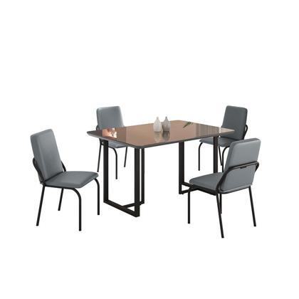 Imagem de Conjunto Sala de Jantar Mesa 120x90cm Base Lunna Tampo Mdf com Vidro Malibu