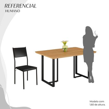 Imagem de Conjunto Sala de Jantar Mesa 120x90cm Base Lunna Tampo Mdf Florença