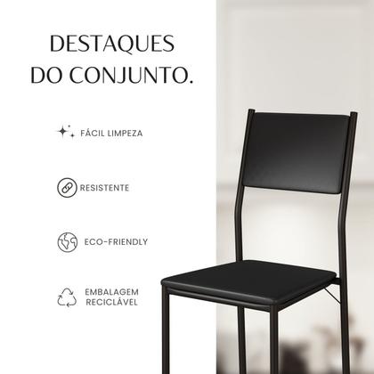 Imagem de Conjunto Sala de Jantar Mesa 120x90cm Base Lunna Tampo Mdf Florença