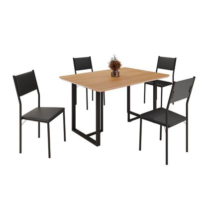 Imagem de Conjunto Sala de Jantar Mesa 120x90cm Base Lunna Tampo Mdf Florença