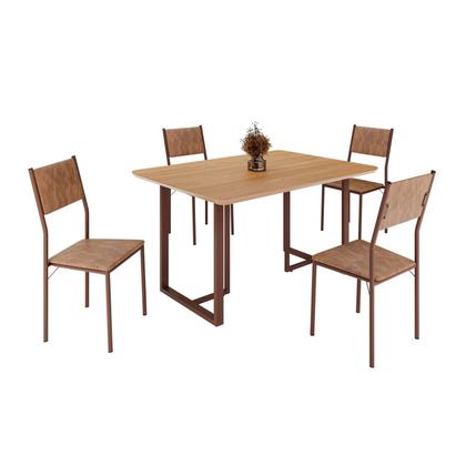 Imagem de Conjunto Sala de Jantar Mesa 120x90cm Base Lunna Tampo Mdf Florença