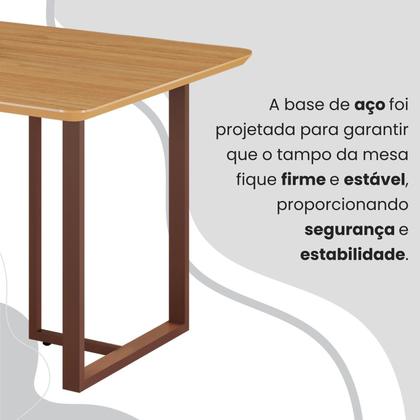 Imagem de Conjunto Sala de Jantar Mesa 120x90cm Base Lunna Tampo Mdf Florença