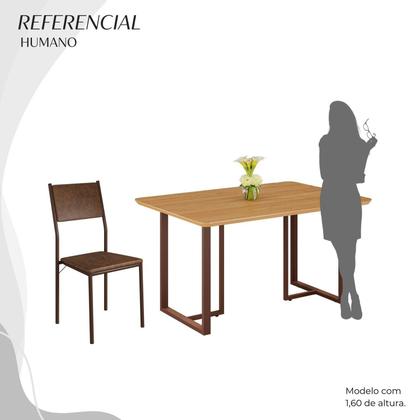 Imagem de Conjunto Sala de Jantar Mesa 120x90cm Base Lunna Tampo Mdf Florença