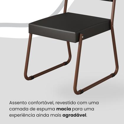 Imagem de Conjunto Sala de Jantar Mesa 120x90cm Base Lunna Tampo Mdf Laca com Vidro Napoli