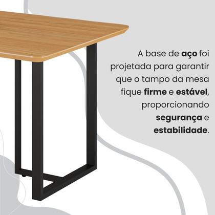 Imagem de Conjunto Sala de Jantar Mesa 120x90cm Base Lunna Tampo Mdf Malibu