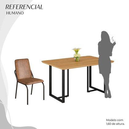 Imagem de Conjunto Sala de Jantar Mesa 120x90cm Base Lunna Tampo Mdf Malibu