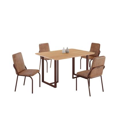 Imagem de Conjunto Sala de Jantar Mesa 120x90cm Base Lunna Tampo Mdf Malibu