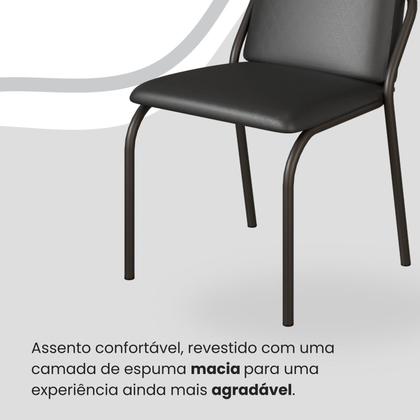 Imagem de Conjunto Sala de Jantar Mesa 120x90cm Base Pérola Tampo Mdf com Vidro Malibu