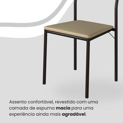 Imagem de Conjunto Sala de Jantar Mesa 120x90cm Base Pérola Tampo Mdf Florença
