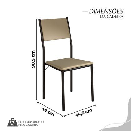 Imagem de Conjunto Sala de Jantar Mesa 120x90cm Base Pérola Tampo Mdf Florença