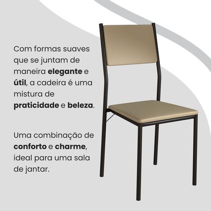 Imagem de Conjunto Sala de Jantar Mesa 120x90cm Base Pérola Tampo Mdf Florença