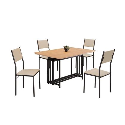 Imagem de Conjunto Sala de Jantar Mesa 120x90cm Base Pérola Tampo Mdf Florença