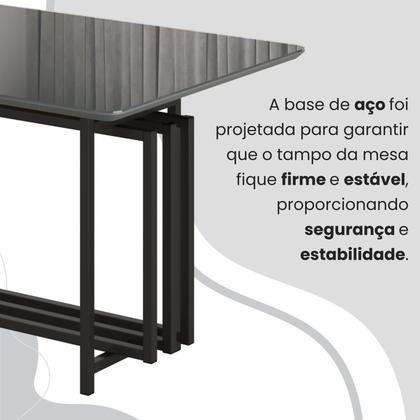 Imagem de Conjunto Sala de Jantar Mesa 120x90cm Base Pérola Tampo Mdf Laca com Vidro Napoli