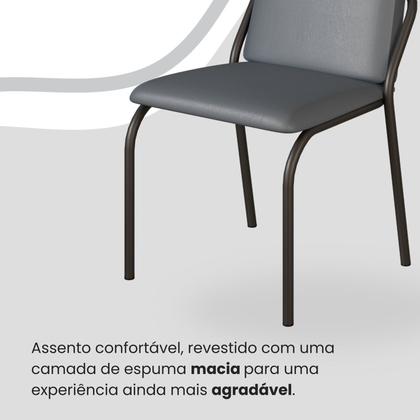 Imagem de Conjunto Sala de Jantar Mesa 120x90cm Base Pérola Tampo Mdf Malibu