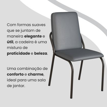 Imagem de Conjunto Sala de Jantar Mesa 120x90cm Base Pérola Tampo Mdf Malibu